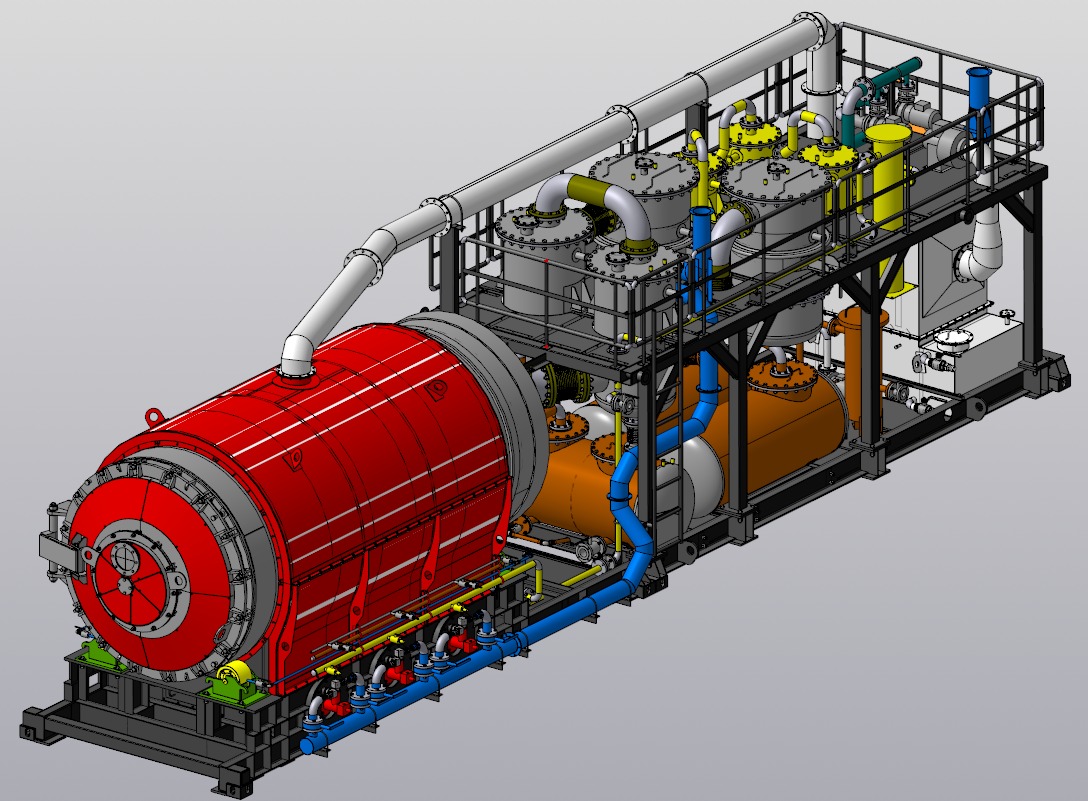 CAD render of YSR pyrolysis reactor