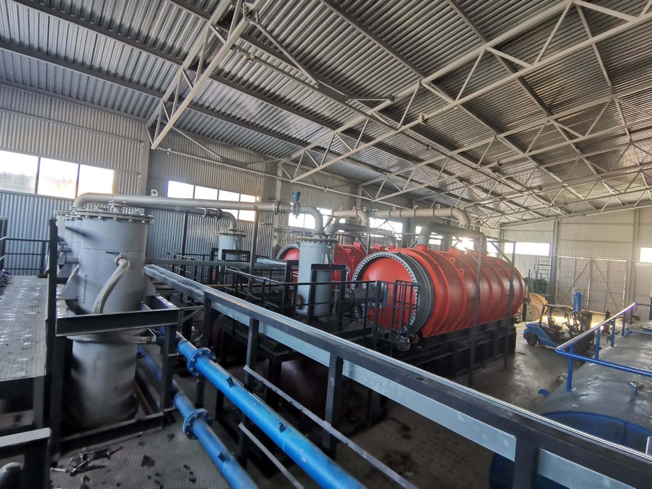 Overhead view of reactor line